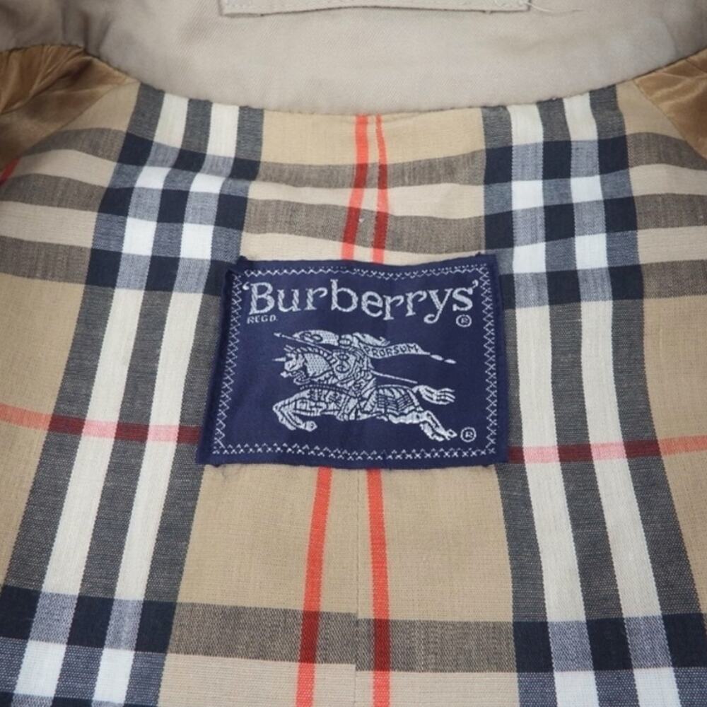 Vintage Burberry Trench Coat Nova Check Lined Beige Long Belted Coat – Size 38 - Picture 4 of 6